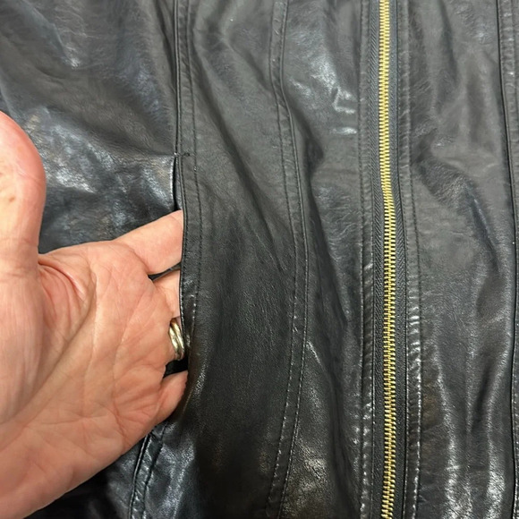 Belle by Kim Gravel Faux Leather Jacket Size XL Black - Picture 4 of 11
